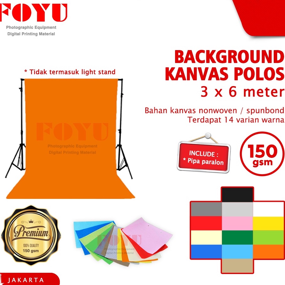 

Produk Background Kanvas Polos Golongan Warna A Uk. 3x6 Mtr Laris