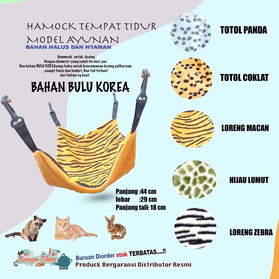 READY HAMMOCK KUCING ,AYUNAN ,TEMPAT TIDUR GANTUNG KUCING BULU,TOTOL BULU