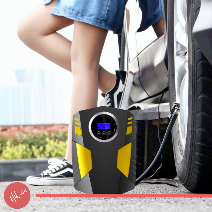 Pompa Ban Elektrik Portabel Darurat dengan Indikator LCD Display