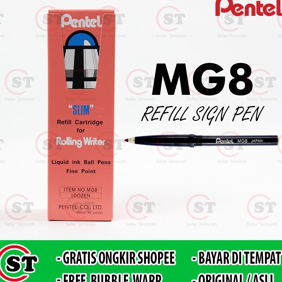 

BTRS0794 [PROMO MURAH!!!] Pentel Refill Sign Pen MG8 untuk RS3BR / Refill TR440 0.8mm