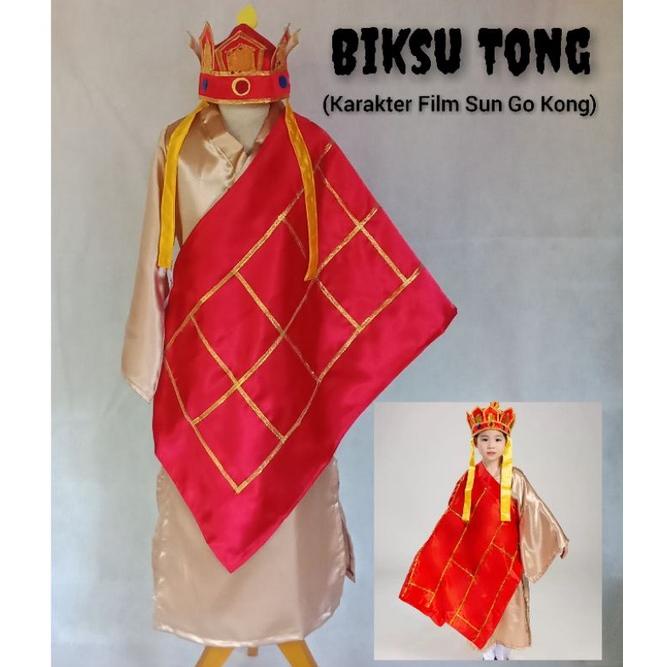 Baju Kostum Biksu Tong Size Anak Cosplay Kostum Karakter Film Sun Go Kong