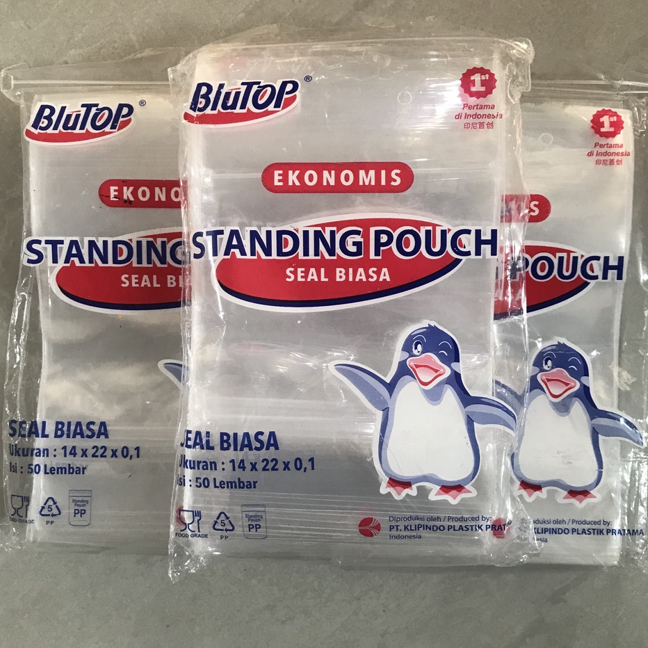 

QKSX5508 Terlaris Standing Pouch 12x20, 14x22 Single Seal Polos, Ziplock , Plastik Klip Kemasan Berdiri