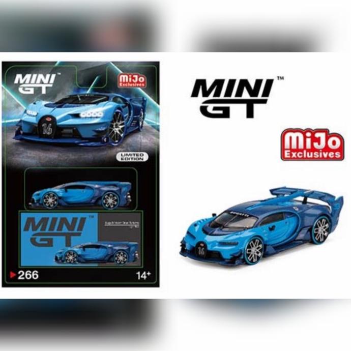 MiniGT Mini GT 266 Bugatti Vision Gran Turismo Light Blue BLISTER