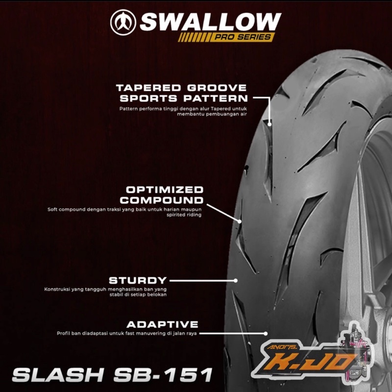 BAN SOFTCOMPOUND SWALLOW SLASH SB-151 BAN TUBELESS MATIC RACING RING 14