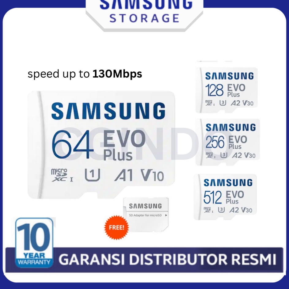 Best Product Samsung Micro SD Evo Plus 64GB 128GB 256GB 512GB Memory MicroSD Kartu Memori HP Card Cl