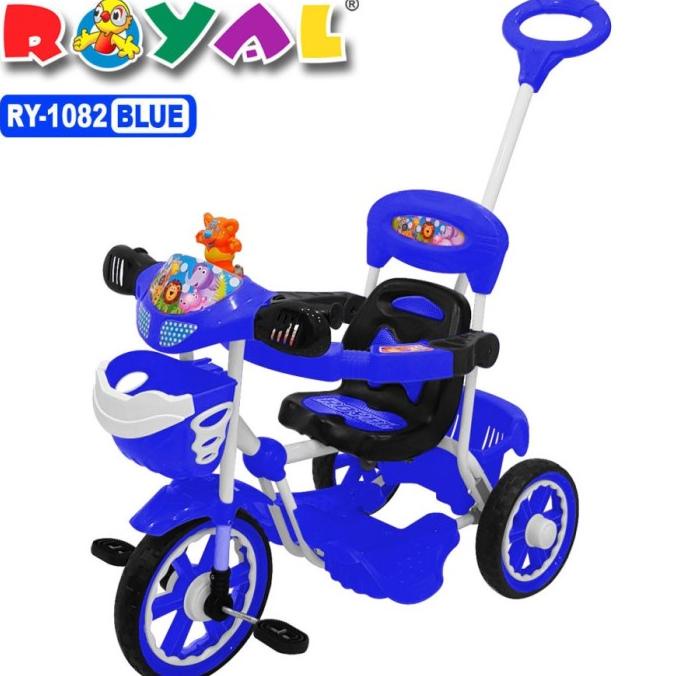 >*>*>*>*] BECAK SEPEDA RODA TIGA TRICYCLE ROYAL 1082 ANAK MUSIK MACAN DORONGAN