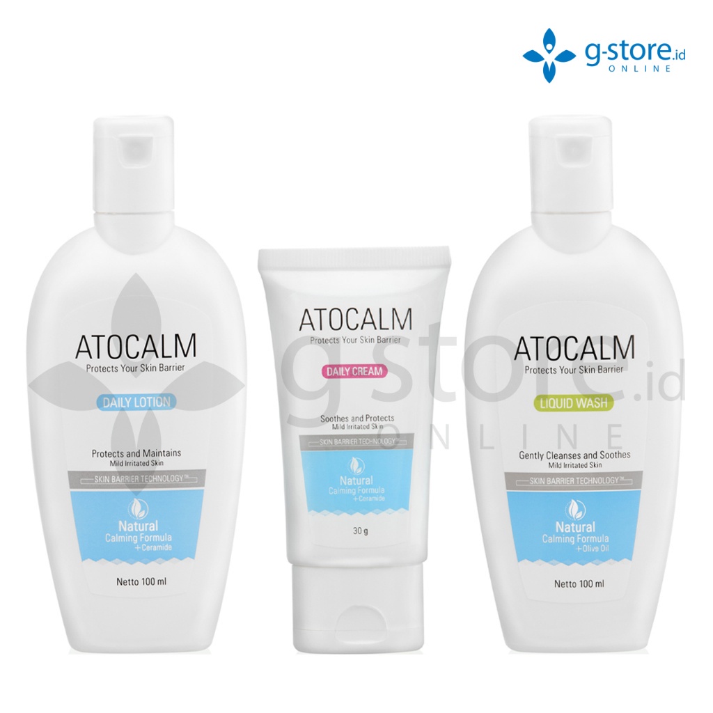 Atocalm - Daily Cream 30gr, Liquid Wash 100ml, Daily Lotion 100ml