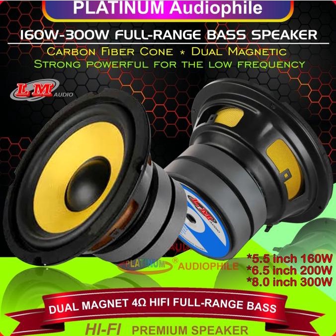 Speaker Full Range Bass 5 6 8 Inch Hifi Fullrange Mid Bass Mid Woofer