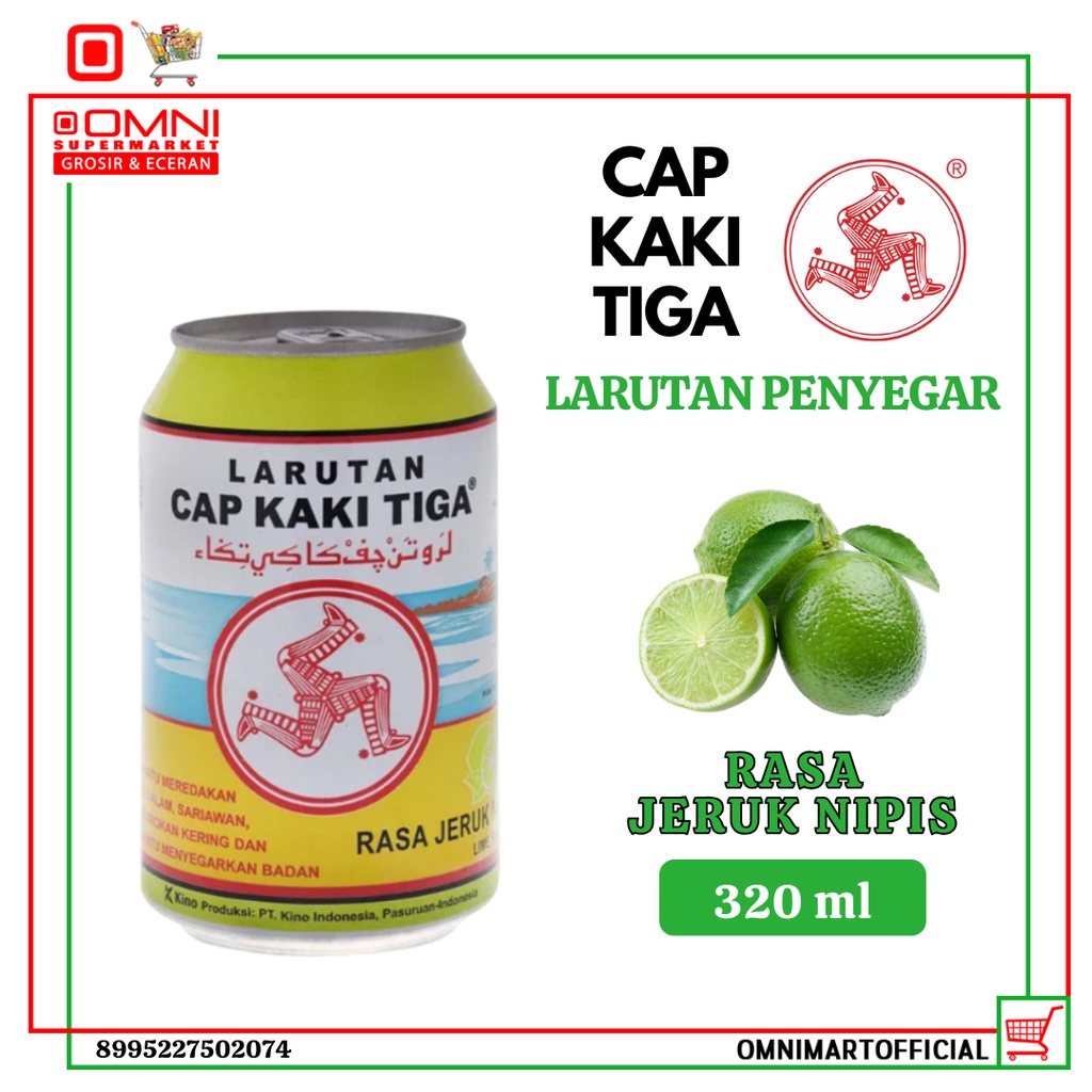 

Cap Kaki Tiga Jeruk Nipis Can Kaleng 320 Ml Larutan Penyegar