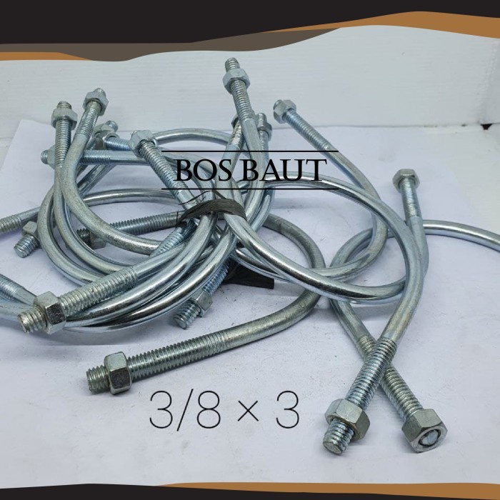 Baut U - U Bolt Galvanis 3/8" x 3"