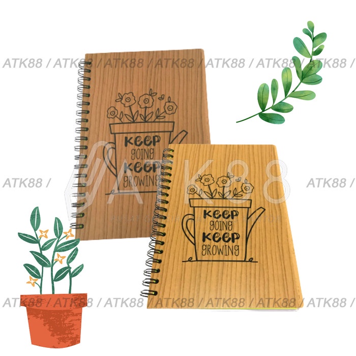 

Notebook Hard Cover Wooden Spiral Garis Motif Kayu Agenda Jurnal