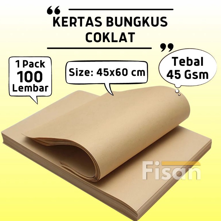 

[ART. S73P] 100 Lembar Kertas Bungkus Packing Paket Coklat Samson 45x60 cm
