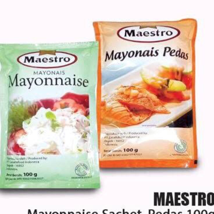 

➔➝✺❇ Maestro Mayonaise Sachet 100gr / Mayonaise Pedas 100gr