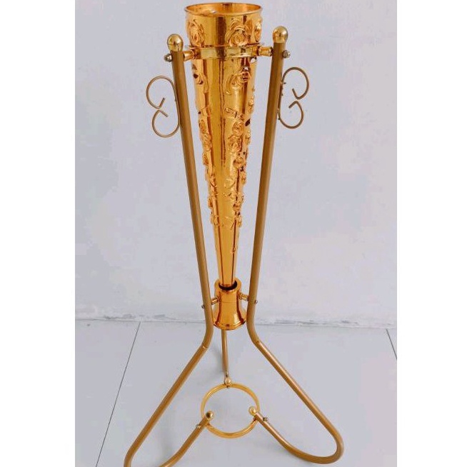 ➧✾ POT STANDING BESI GOLD / POT CORONG GOLD VAS BUNGA SUDUT Dijual Murah