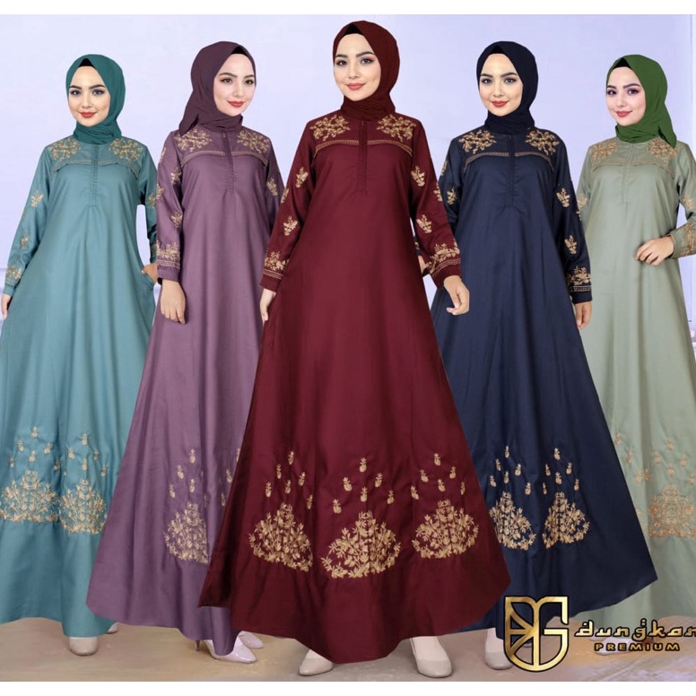 Menarik.. ( READY JUMBO ) Gamis Bordir Katun Toyobo | Gamis Katun Toyobo Fodu | Gamis Model Bordir K
