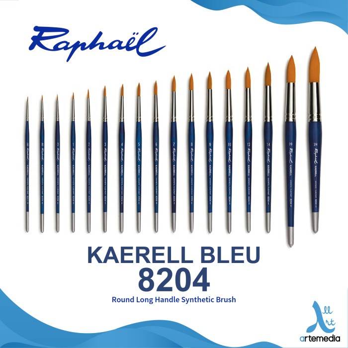 

Kuas Lukis Raphael 8204 Round Kaerell Bleu Synthetic Brush Short Handl