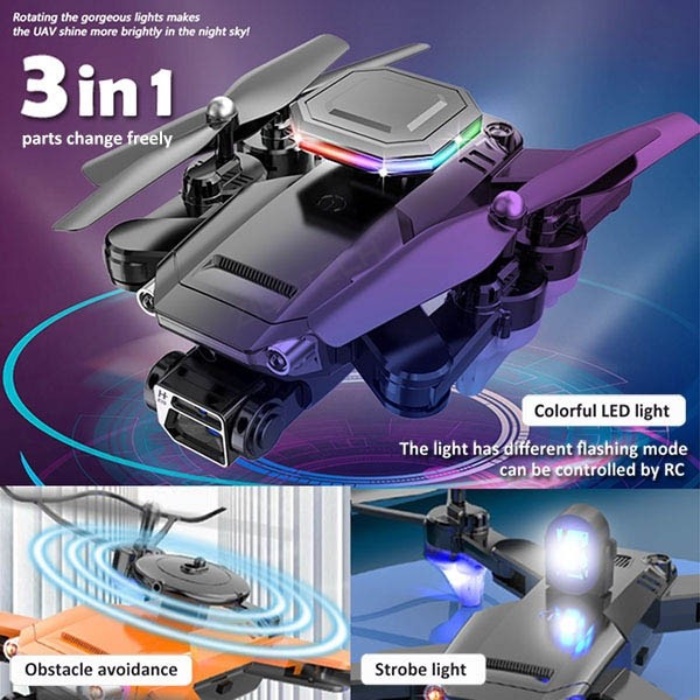 Drone N95 Dual Camera 4K Strobo Led Sensor Anti Tabrak Optical Flow