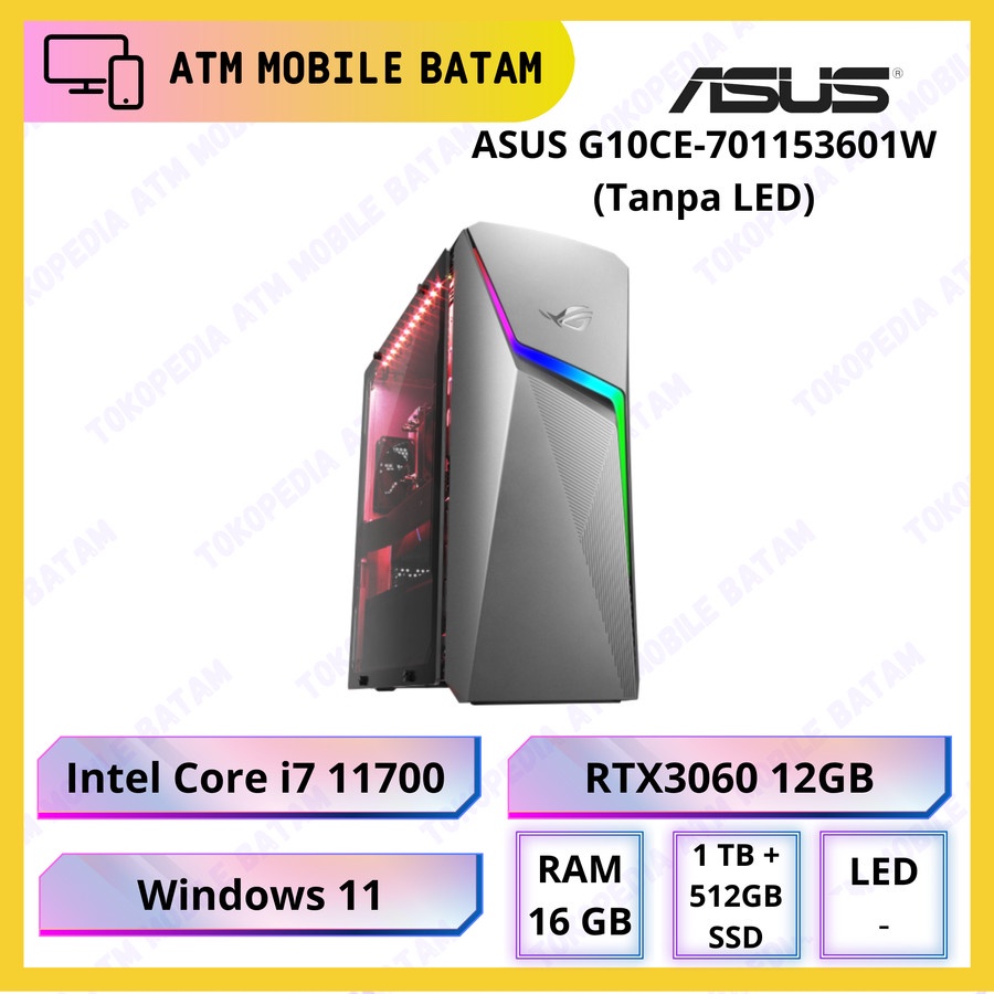 ASUS ROG DESKTOP G10CE-701153601W i7-11700 16GB 1TB+512GB RTX3060 12GB