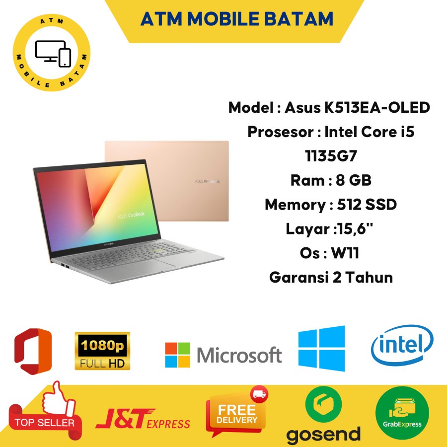 ASUS VIVOBOOK K513EA i5 11135G7 8/512GB W11 OHS 15,6"