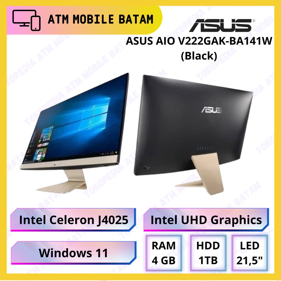 PC AIO ASUS V222GAK-BA141W [Intel Celeron-J4025/4GB/1TB HDD/21.5″/Win
