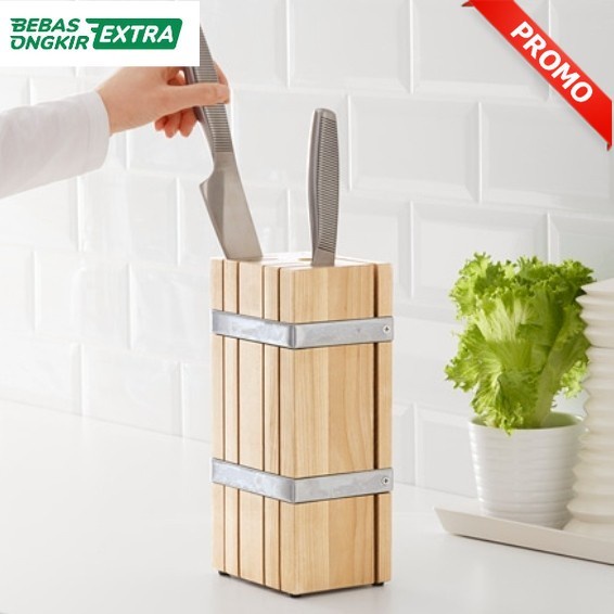 

ORI BLOK PISAU KAYU/KAYU TEMPAT PISAU DAPUR PRAKTIS KOKOH