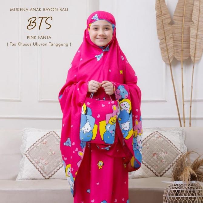 MUKENA ANAK TANGGUNG 7-11TAHUN KARAKTER BT21 MUKENAH ANAK SD BTS RAYON
