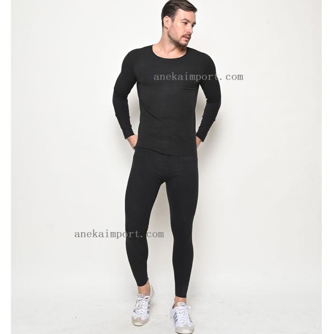 Longjohn Pria, Longjohn Uniqlo, Pakaian Musim Dingin Pria, Baju Winter
