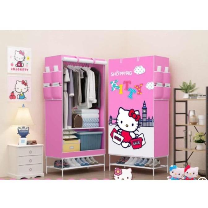 (:(:(:(] Lemari kain pakaian - Portable -type 60- - single - SHENAR. TERBARU