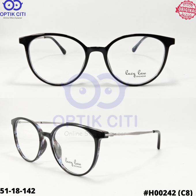 Sale Frame Kacamata Wanita Bulat Lucy Law H00242 Ringan Original