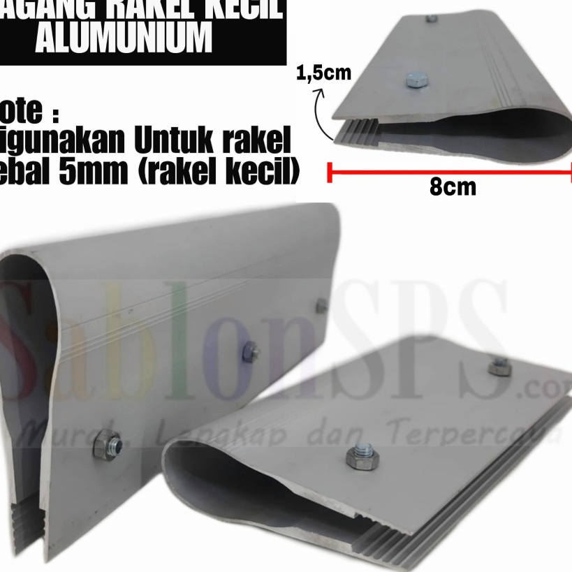 

Laris Gagang Rakel Kecil Alumunium Sablon 15cm Baut Luar