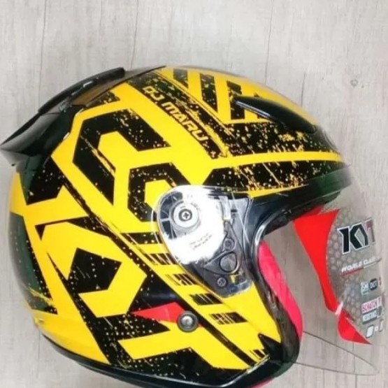 Helm KYT DJ Maru #16 Crimson Yellow Black