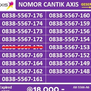 Model Terkini NOMOR CANTIK AXIS 11 DIGIT