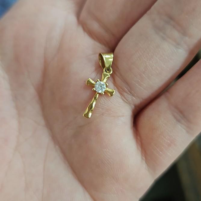 Liontin Kalung Salib Yesus Kristen Katolik Katholik Emas Asli 700 70%