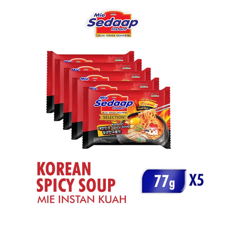 

VGHK3803 Sedaap Mie Instan Korean Spicy Soup Bag 77gr x5