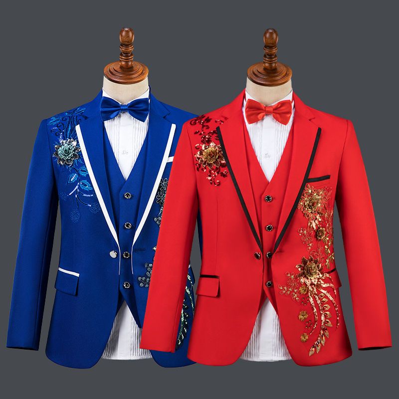 ❖►Pakaian kinerja populer jas pria jas mengkilap set lengkap jas pengantin pria pernikahan jas kiner