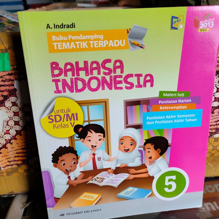 PROMO BUKU PENDAMPING TEMATIK TERPADU BAHASA INDONESIA SD KELAS 5 ERLANGGA TERLARIS