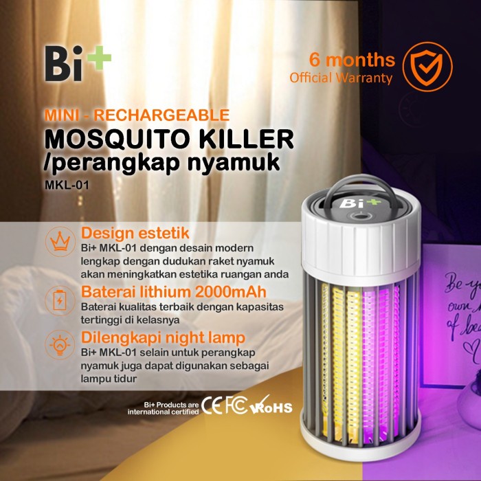 ✅Termurah Bi Mkl-01 Alat Perangkap Nyamuk 2In1 Uv Portable Terbaru