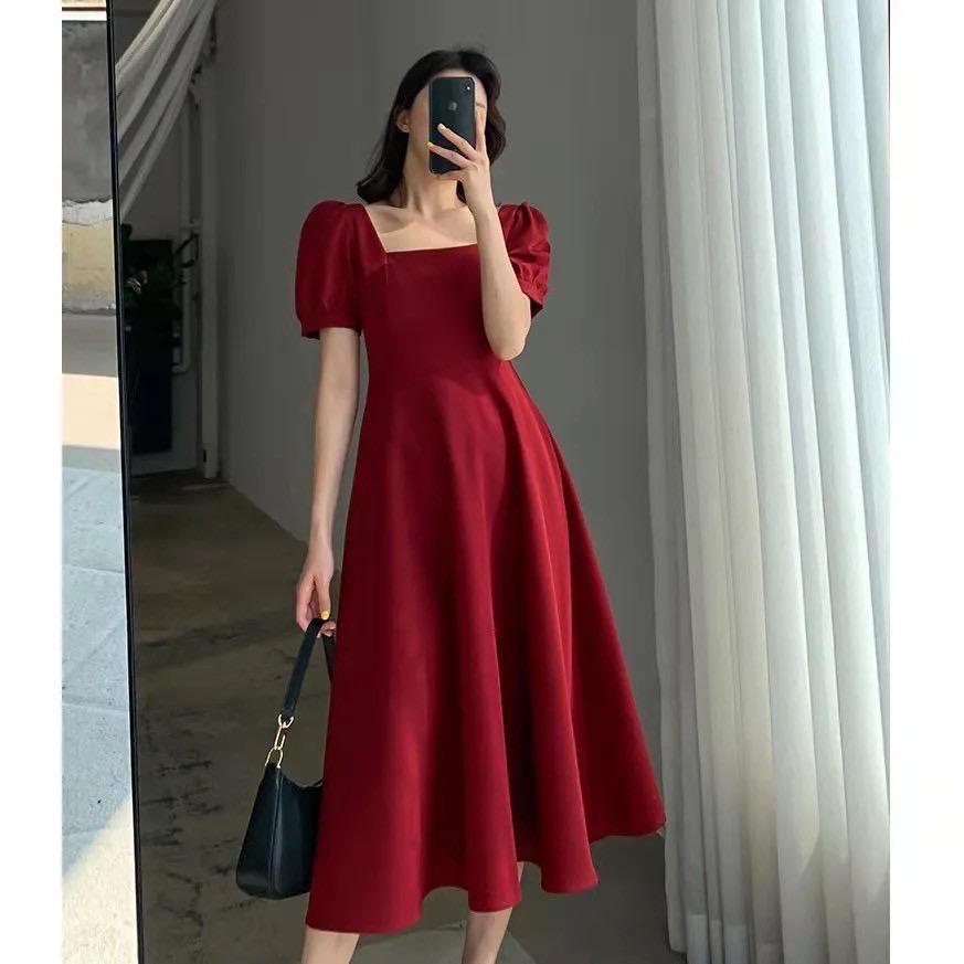 Dress Wanita Terbaru 2023 Korean Style Viral Kondangan Elegan Baju Muslim Brokat Keluarga Couple Bor