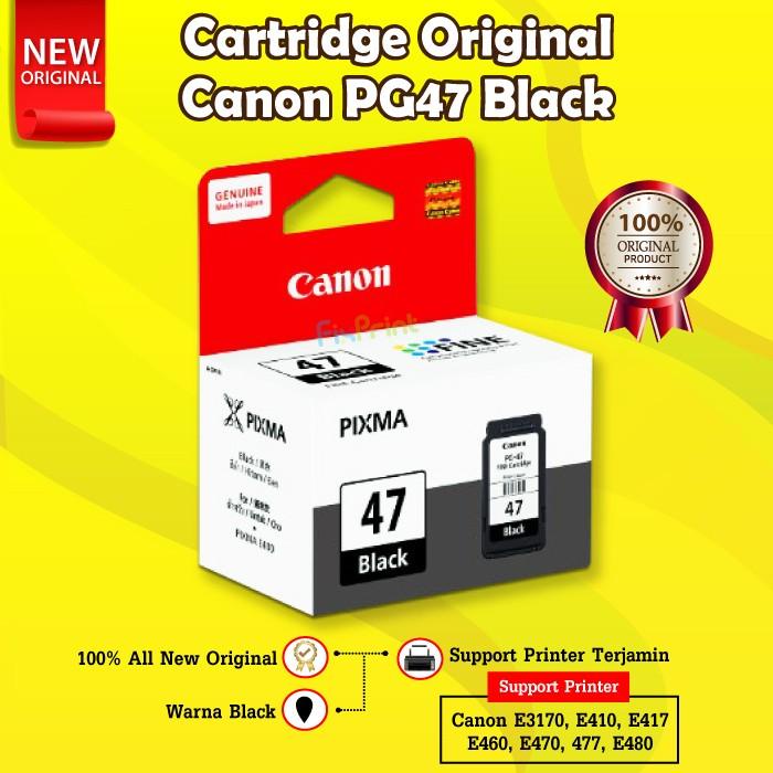 

CARTRIDGE TINTA CANON PG47 PG 47 BLACK PRINTER E3170 E3177 E400 E410