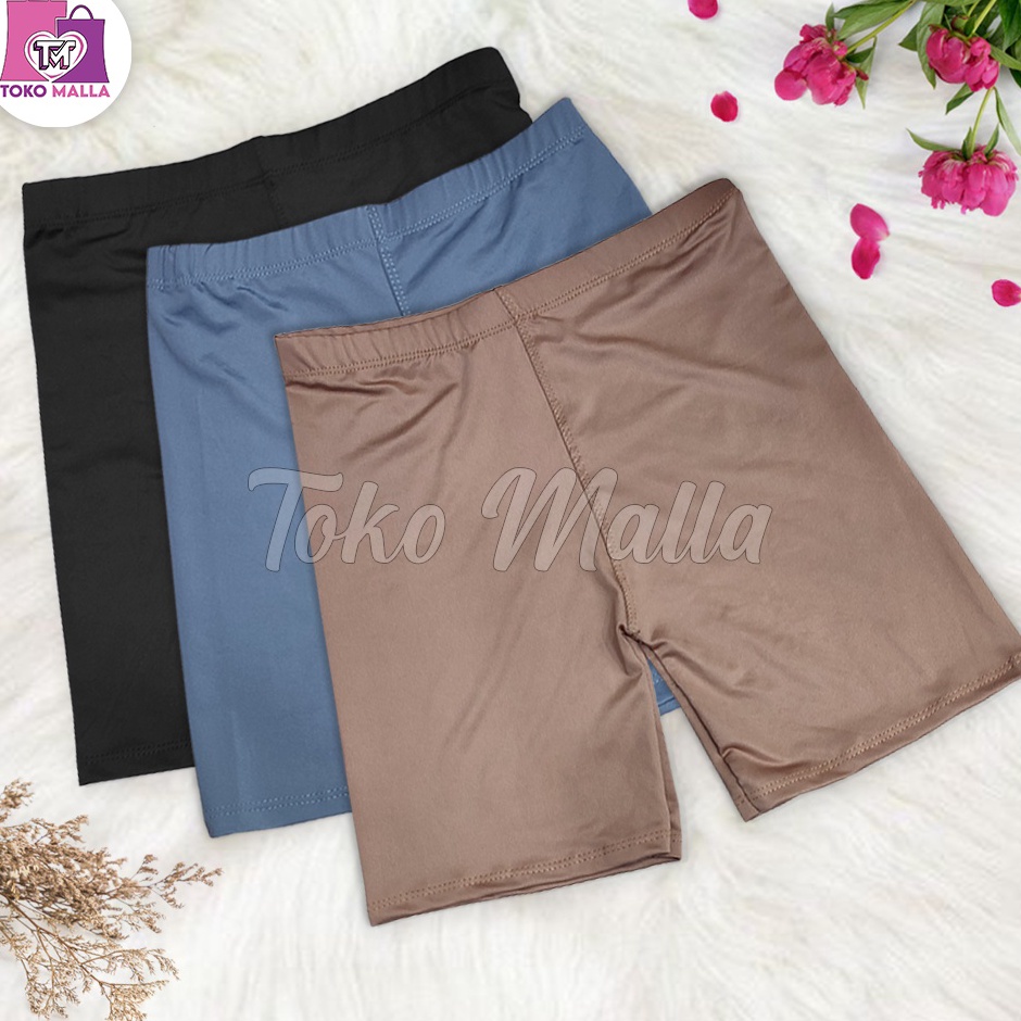 Laris Short Pants Legging Wanita Polos Pendek Lejing Celana Dalaman Ketat Sport Stretch Perempuan Ol