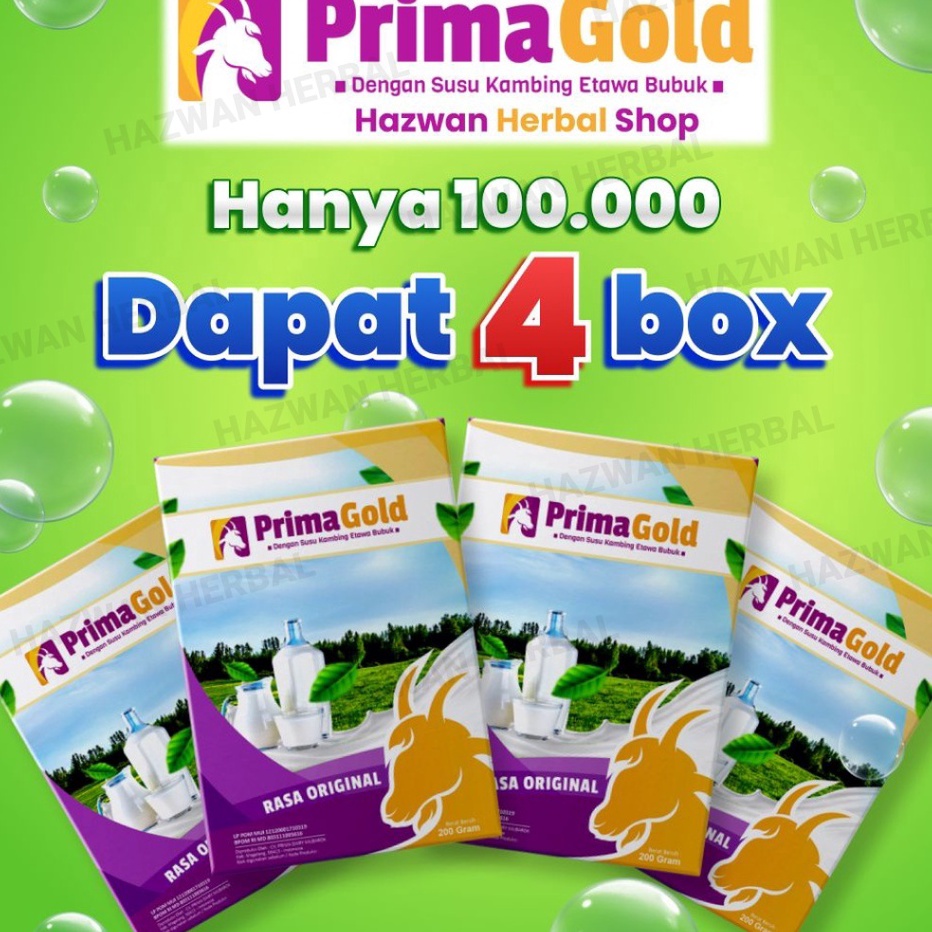 

Star 12.12 Prima Gold dan Golden Goat Susu Kambing Etawa Asli, Harga Murah dan Berkualitas, isi 4 x 200gram Susu Etawa Bubuk Bantu Kuatkan Tulang, atasi nyeri sendi, nyeri lutut, tulang keropos dan cegah syaraf kejepit. Bagus untuk kesehatan paru-paru dan