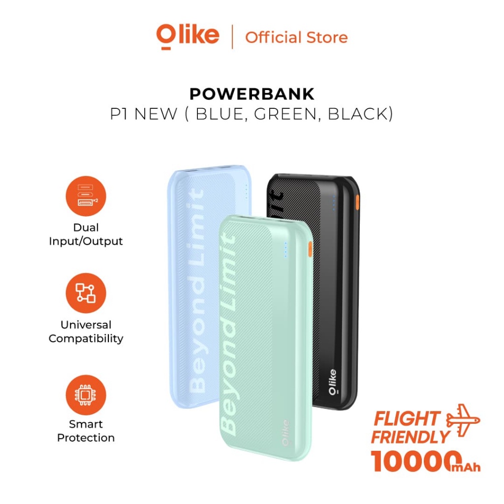 Olike P1 New 10000mAh Dual Input Output Power Bank Powerbank