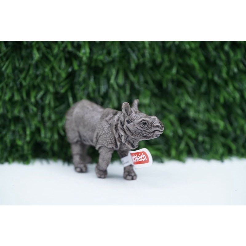 Schleich Animal 14860 Indian Rhinoceros Baby Badak Binatang Figure Pajangan Koleksi