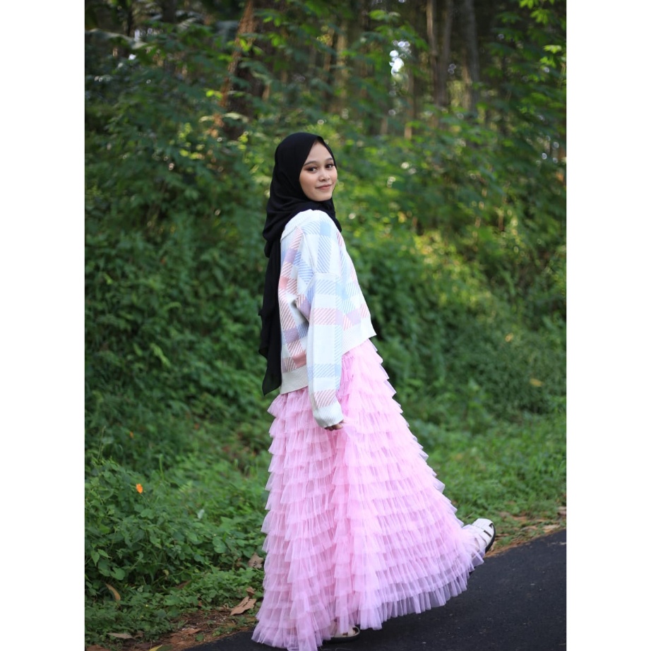 (98Q✢<✴ ROK TUTU MILANNA TULLE SKIRT IMPORT/ ROK COUPLE DEWASA DAN ANAK/ROK TUTU REMPEL TUMPUK/ROK T