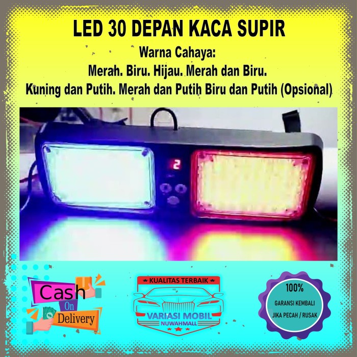 ✨New Lampu Depan Kaca Supir Led 30 Depan Kaca Supir Variasi Mobil Limited