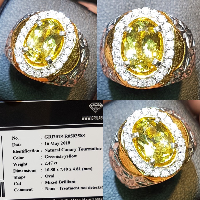 ✨Termurah Batu Canary Tourmaline Memo 2.47 Crt Bisa Sameday