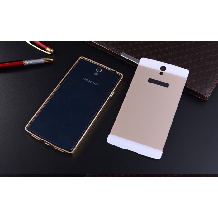 [Original] Oppo Find 5 Mini R827 Bumper Alumunium Bazzel Case  Depan  Belakang Terbaru