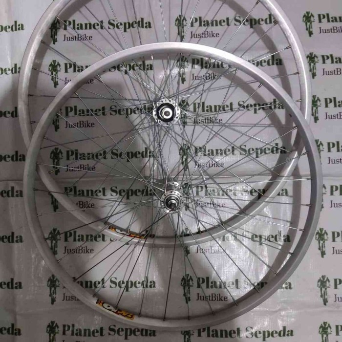 ✨Ori Wheelset 26 Weinmann Zac19 Hub Half5 Vbrake 100/135 Jari Ss Chrome Berkualitas