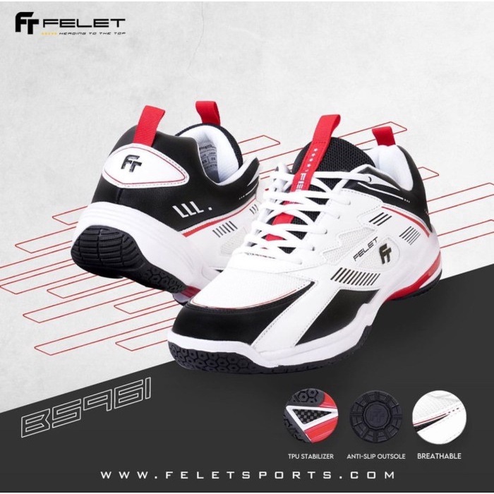 [Best Seller] Sepatu Badminton Bulutangkis Felet Bs961 - Bs 961 Senior Original Diskon