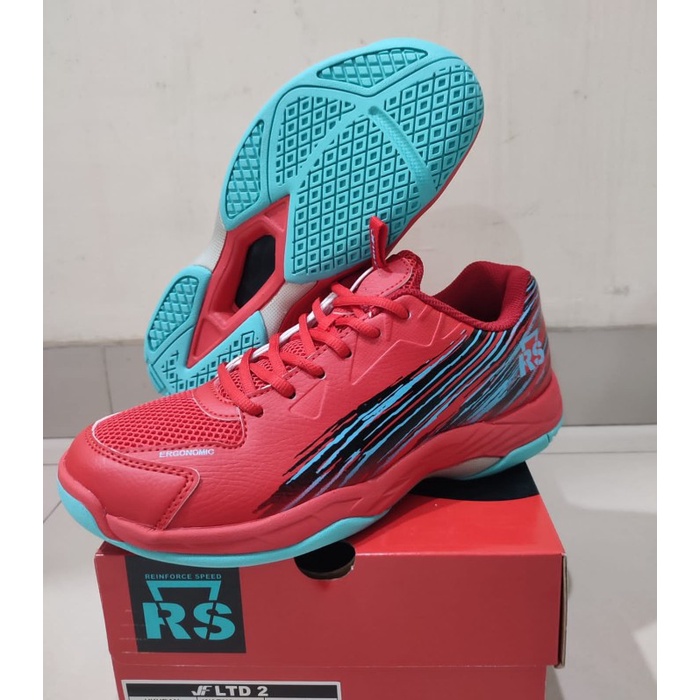 [New Ori] Sepatu Bulutangkis Rs Jeffer Ltd 02 Merah Jf Ltd 02 Red Original Diskon